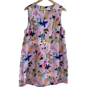 Kaitlin Johnson x Gorman Silk Linen Blend Floral Print Size 14 Sleeveless Dress